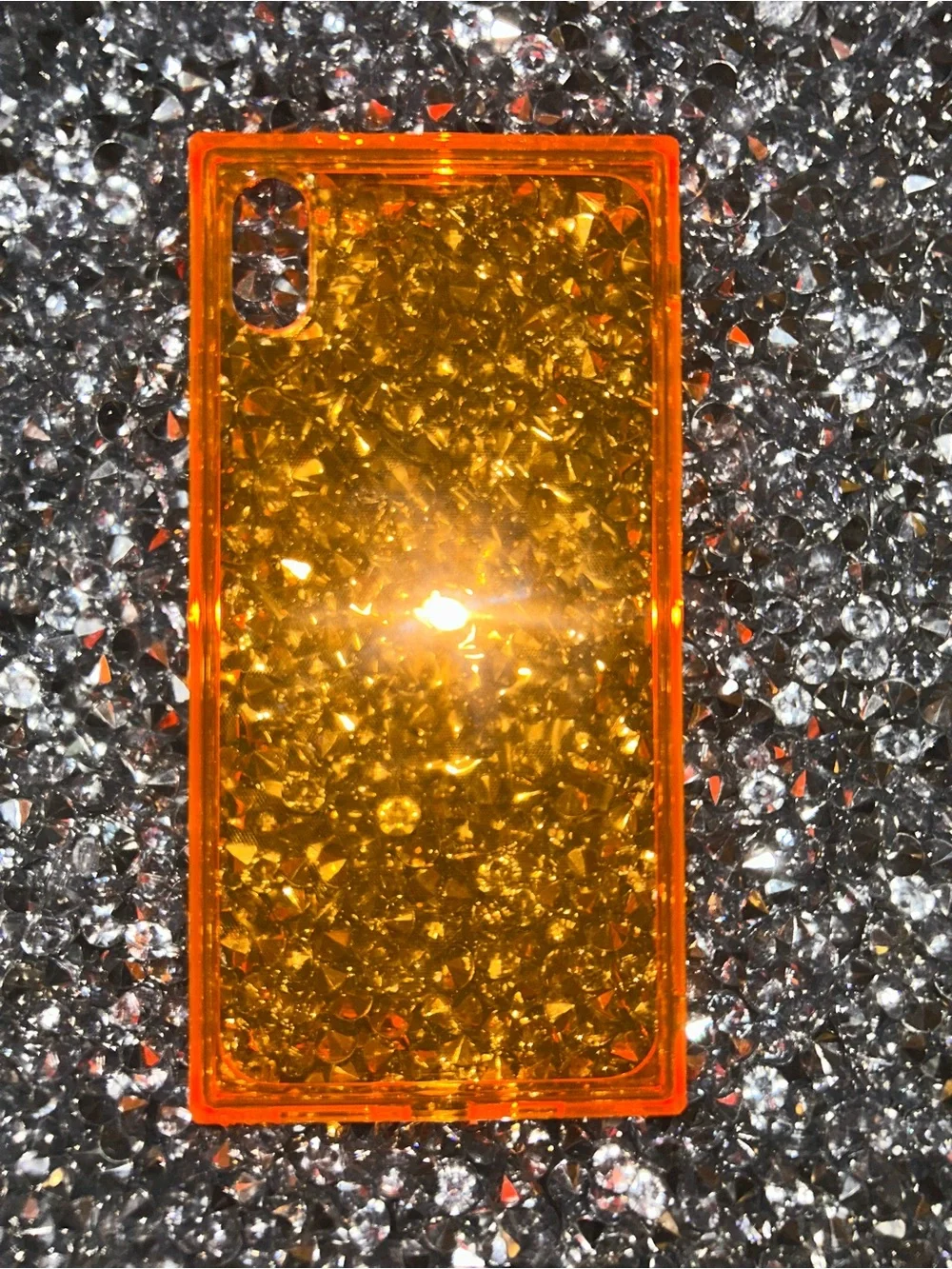 iPhone XS Max Orange Clear TPU Phone Case - Brand Not Shown